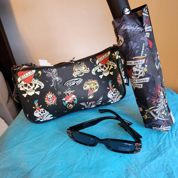 Ed Hardy NWT Shoulder Bag 3 pc Bundle set - Picture 1 of 12